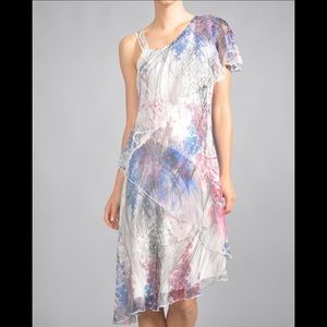 KOMAROV Off Shoulder Cascade Dress‼️